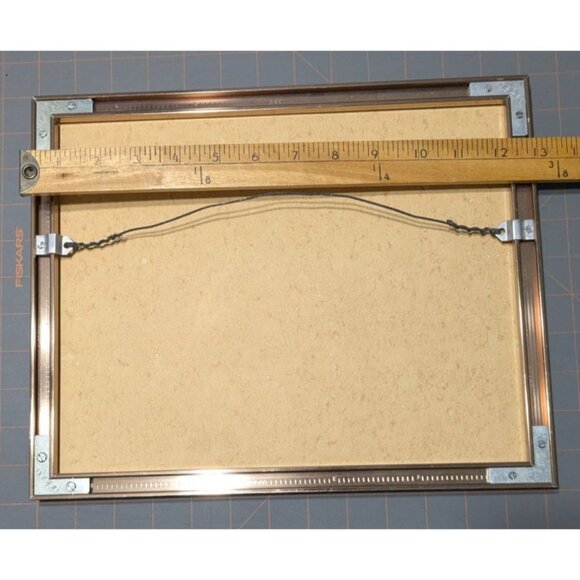 Framed Watercolor Landscape Painting Lavender Mat Rose-Gold Frame signed - Picture 10 of 15